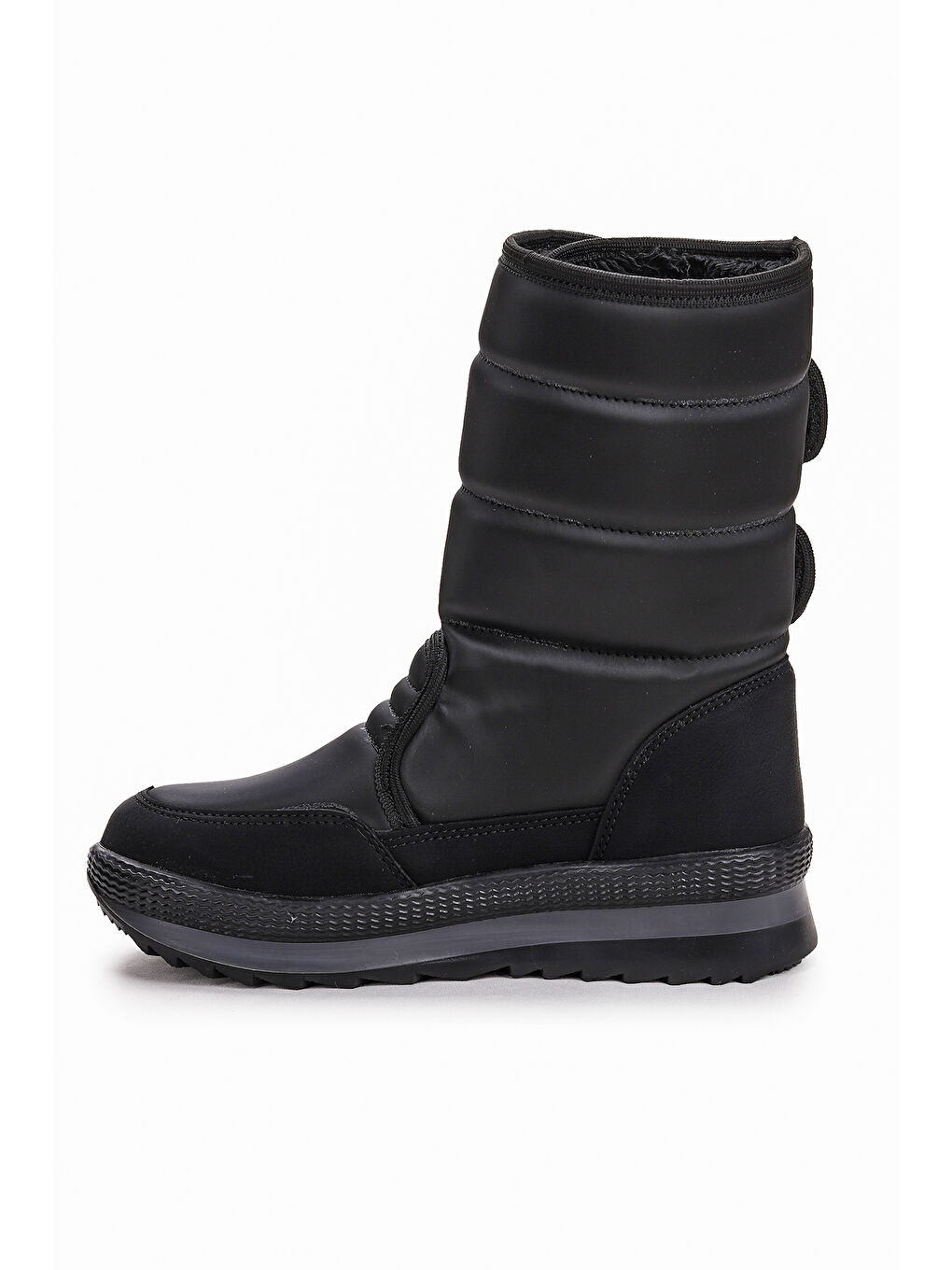 Siyah Riko Cırtlı Termo Taban Kız Çocuk Kar Botu-5