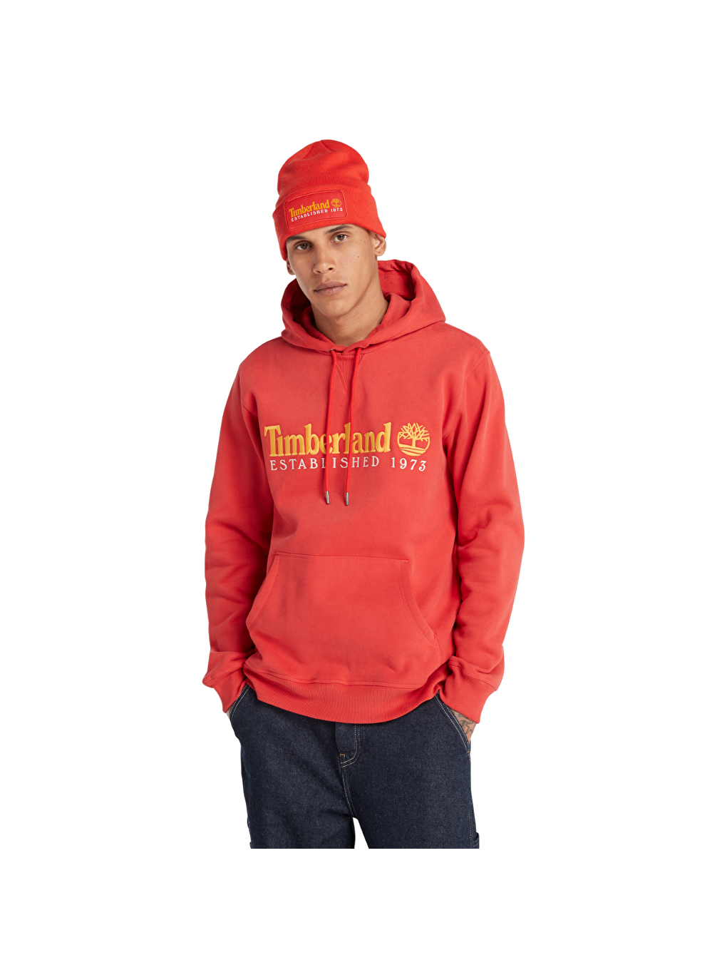 LS 50th Anniversary Est  1973 Erkek Turuncu Kapüşonlu Sweatshirt