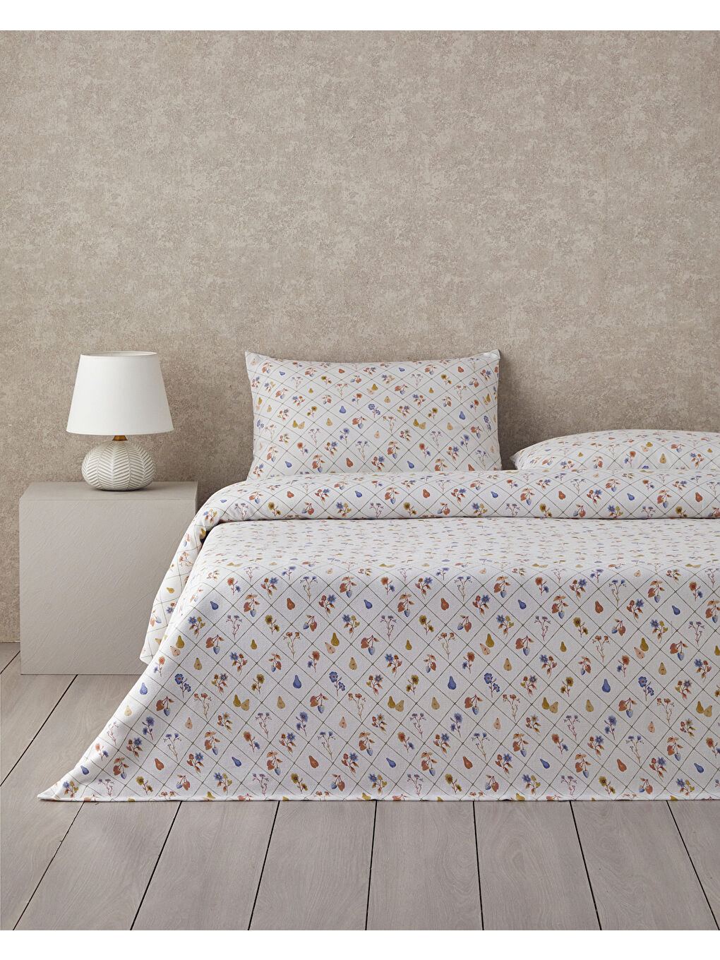 Pear Garden Baskılı Tek Kişilik Pike Takımı 150x220 cm Yeşil