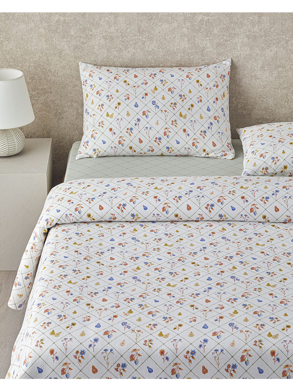 Pear Garden Baskılı Tek Kişilik Pike Takımı 150x220 cm Yeşil-1