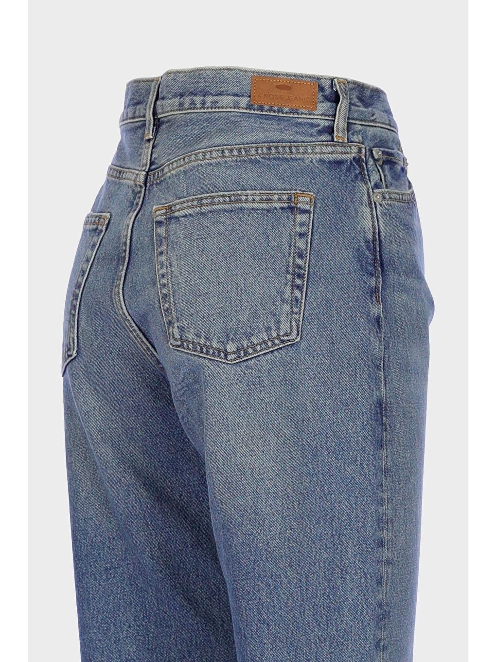 Diana Açık Mavi Yüksek Bel Patı Fermuarlı Dad Straight Jean Pantolon C 4517-118-2