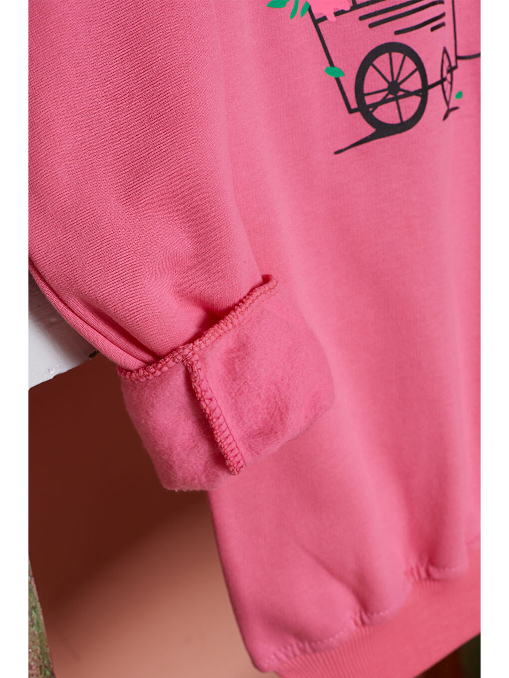 Pembe Life Kids Club Pembe Çiçekli Tavşan Baskılı Kız Çocuk Sweatshirt 17279 - 3