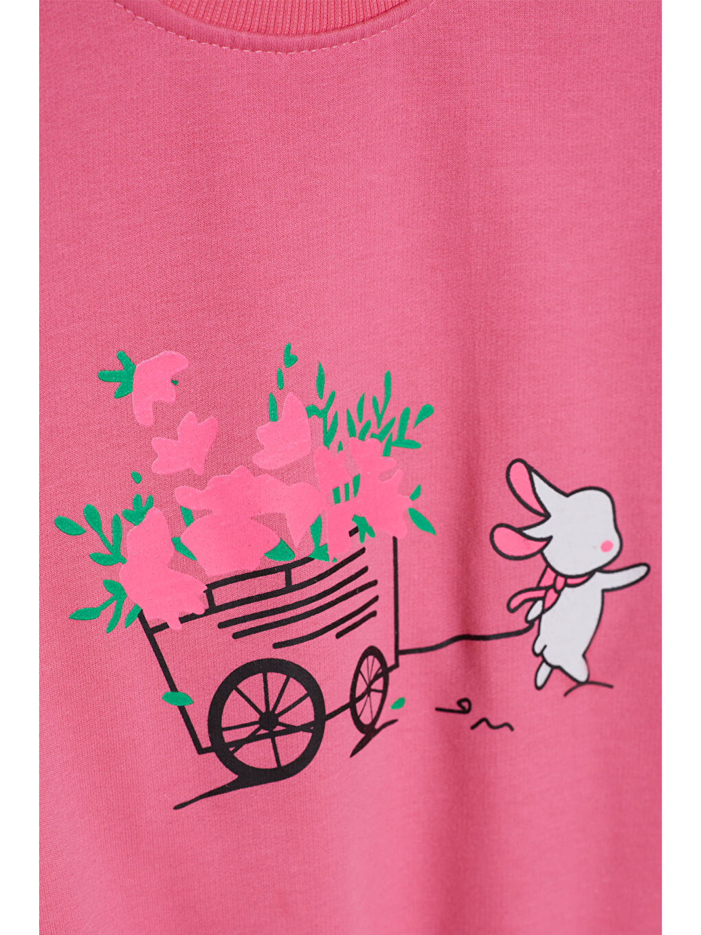 Pembe Life Kids Club Pembe Çiçekli Tavşan Baskılı Kız Çocuk Sweatshirt 17279 - 4