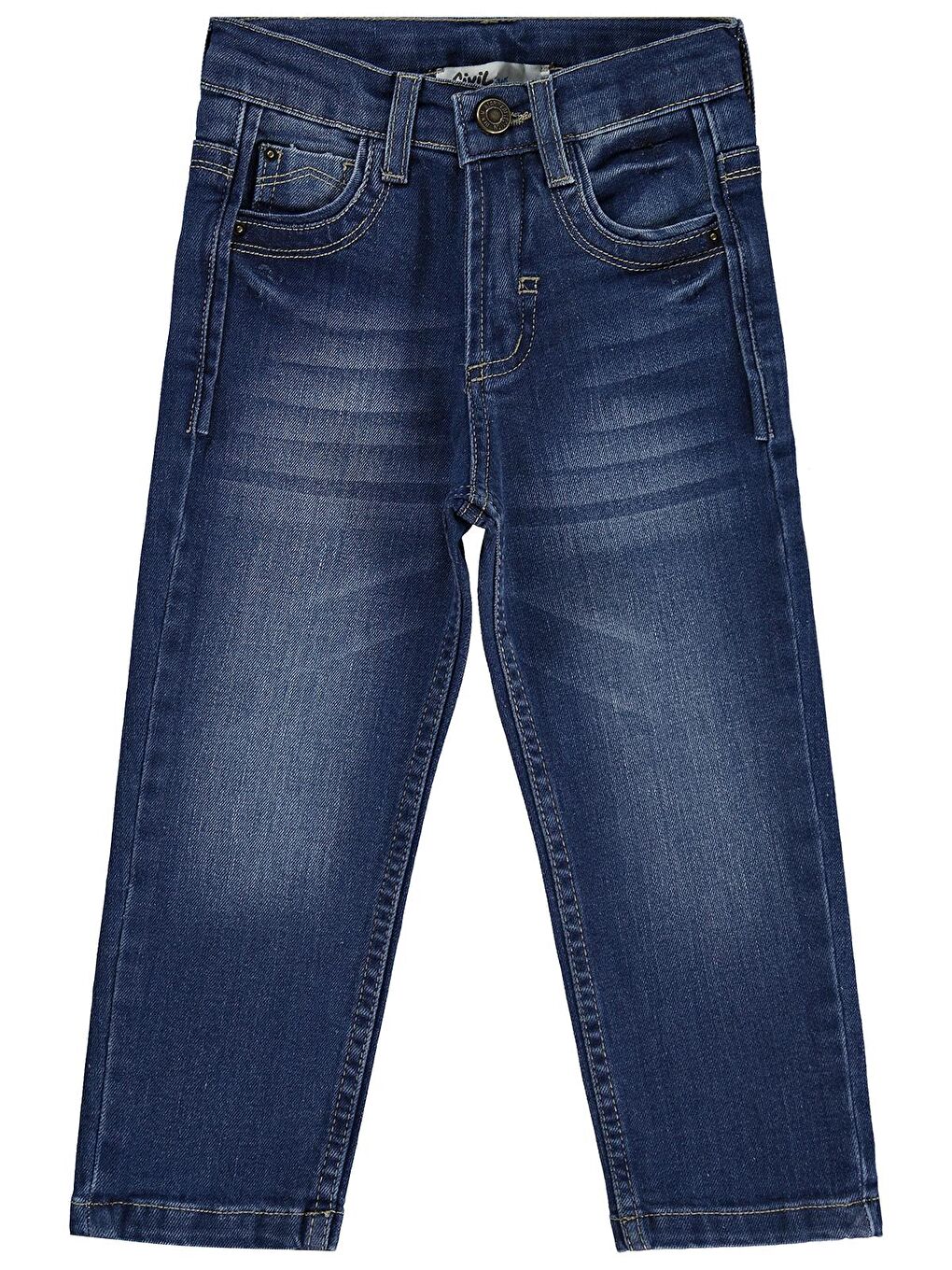 Boys Basic Çizgili 2-5 Yaş Pantolon Jean - Mavi 5-6 Yaş