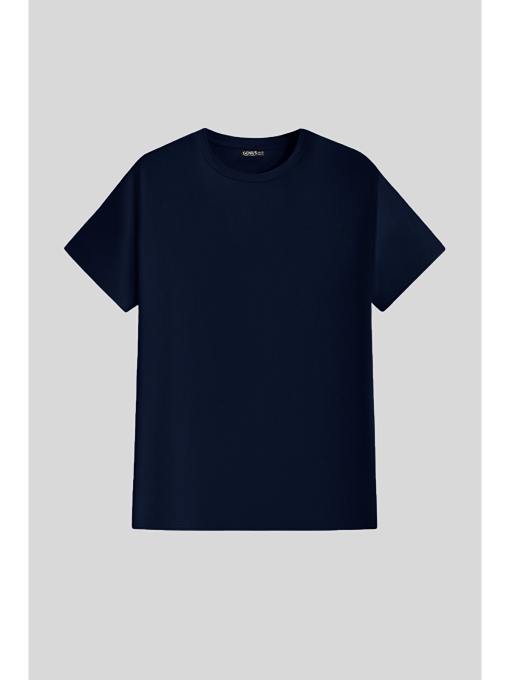 Lacivert Erkek %100 Pamuk Slim Fit Dar Kesim Bisiklet Yaka  BASIC-TSHIRT