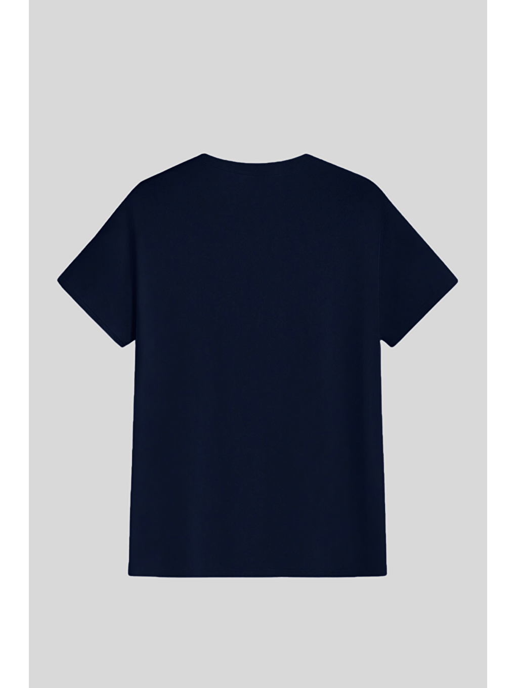 Lacivert Erkek %100 Pamuk Slim Fit Dar Kesim Bisiklet Yaka  BASIC-TSHIRT-1