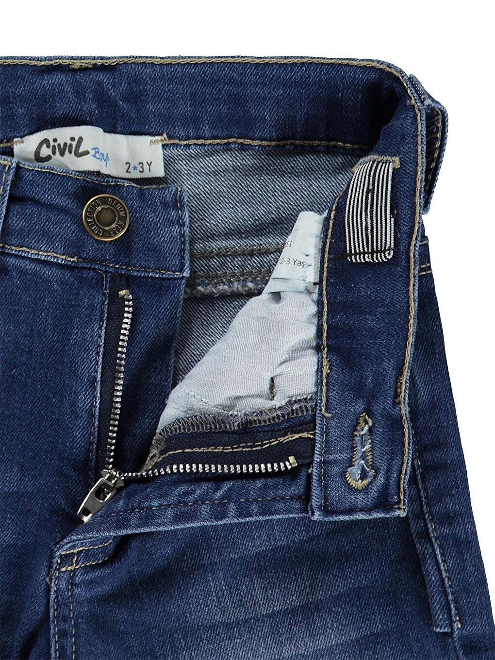 Boys Basic Çizgili 2-5 Yaş Pantolon Jean - Mavi 5-6 Yaş-2