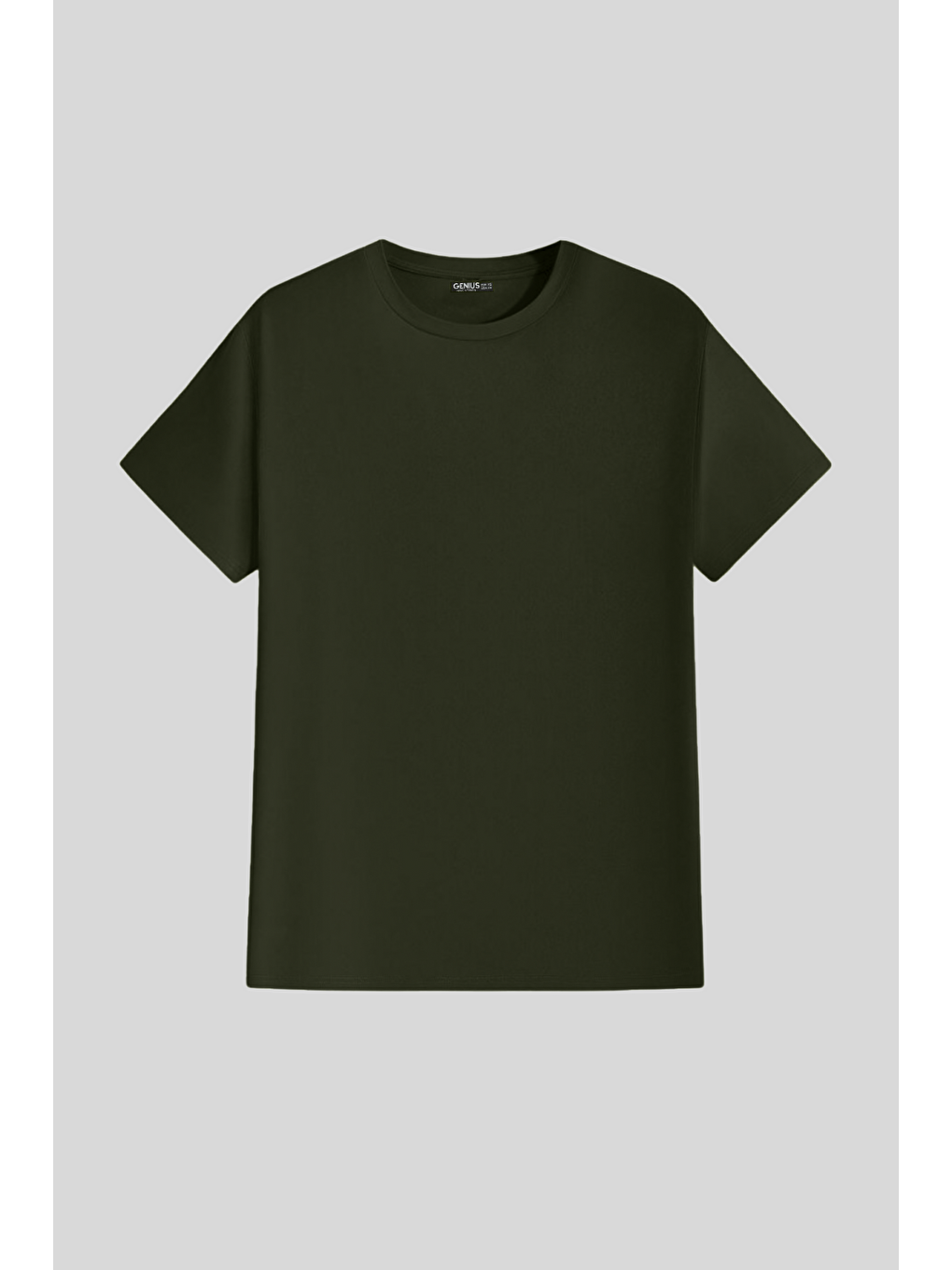 Haki Erkek %100 Pamuk Slim Fit Dar Kesim Bisiklet Yaka  BASIC-TSHIRT