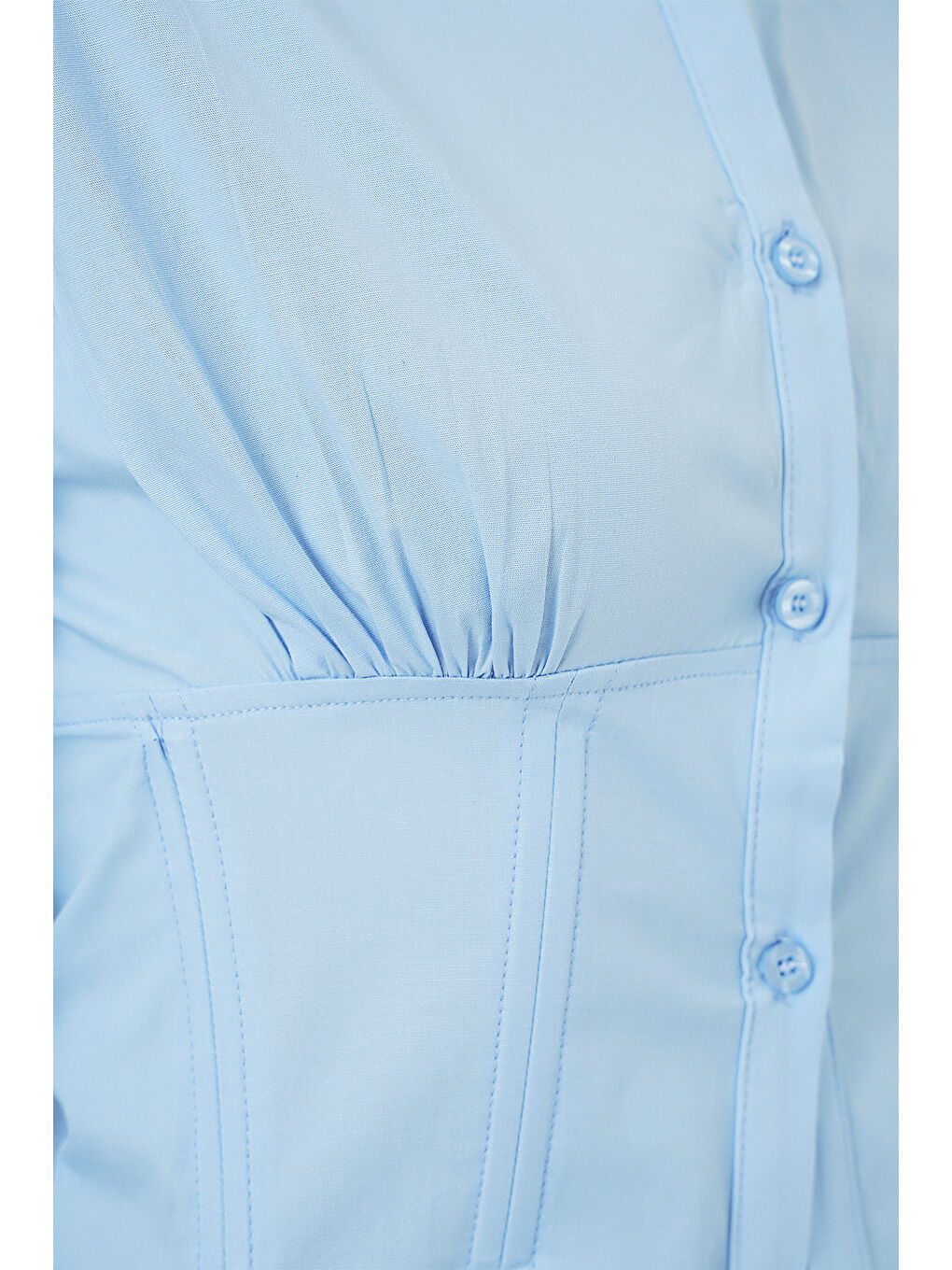 20231 Slim Fit Poplin Gömlek - Mavi-4