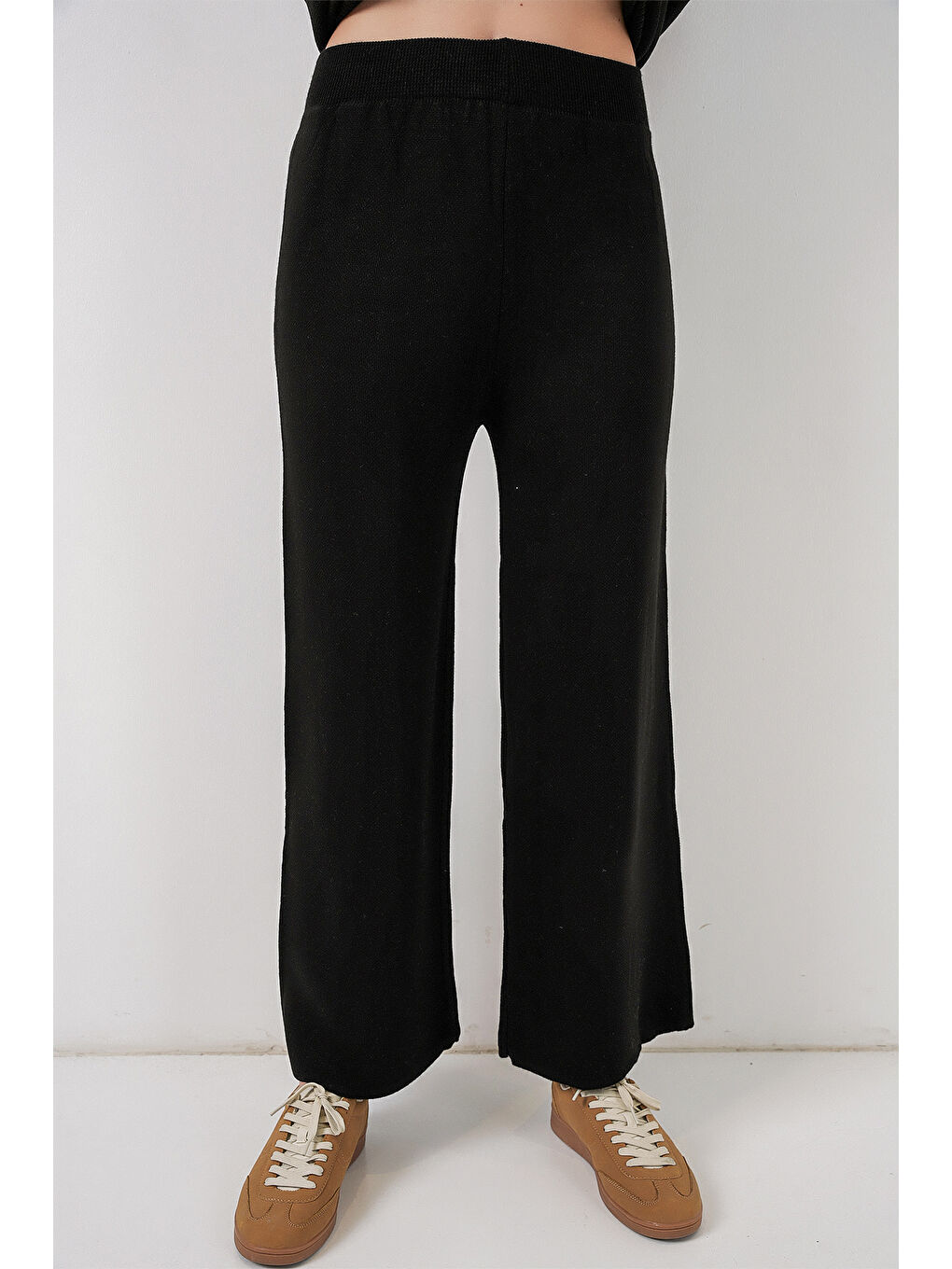 Kadın Cepli Hırka Triko İkili Takım 15964 - Siyah-1