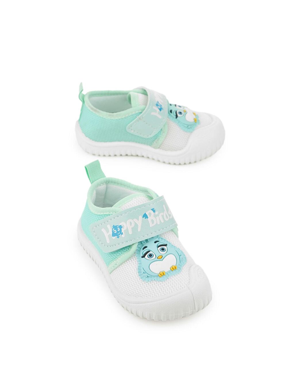 Yeşil Yazlık Keten Kız Bebe Happy Birds Cırtlı Ayarlanabilir Ayakkabı
