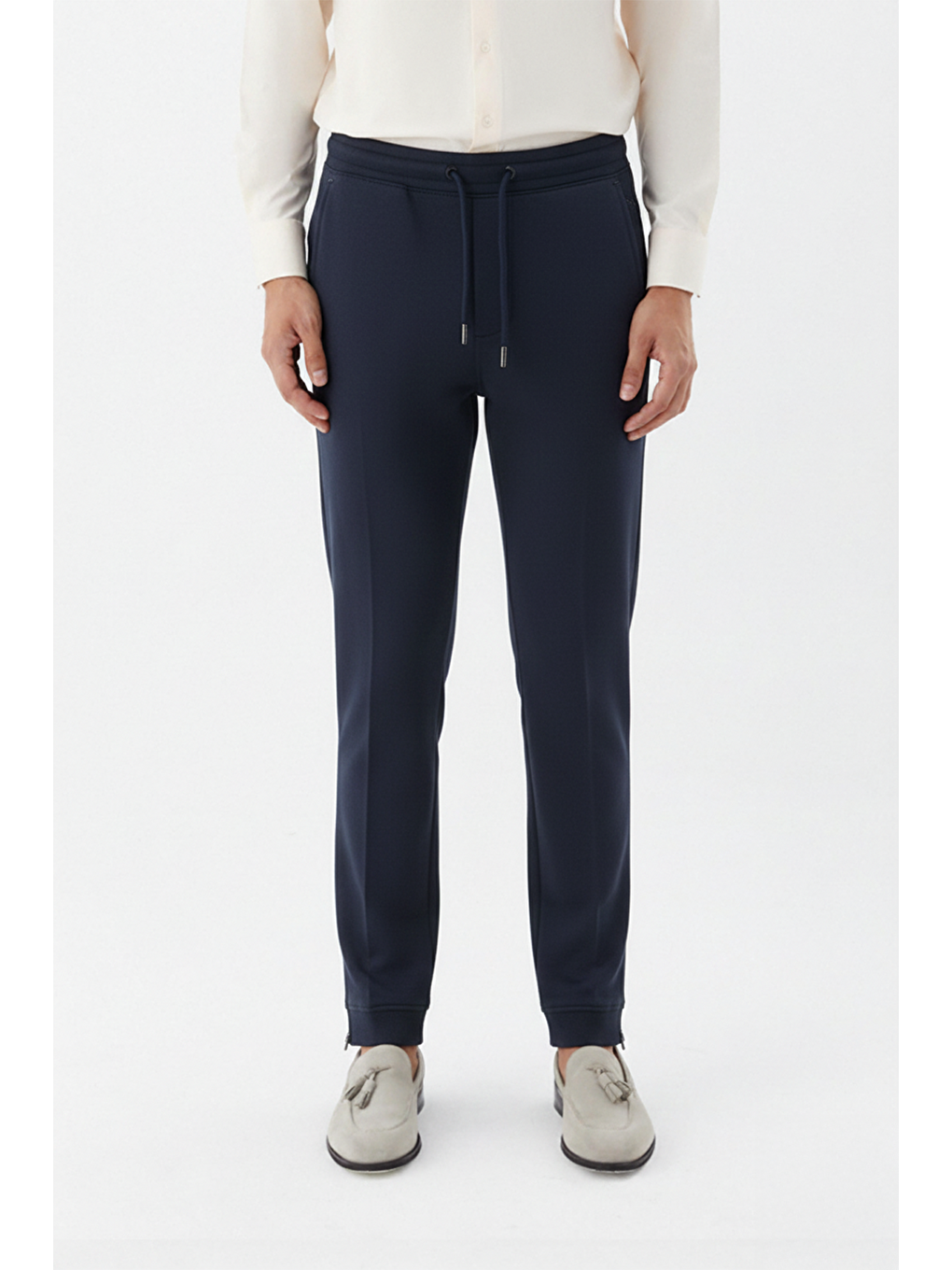 Giotelli Lacivert Regular Fit Pamuk Karışımlı Örme Jogger Pantolon