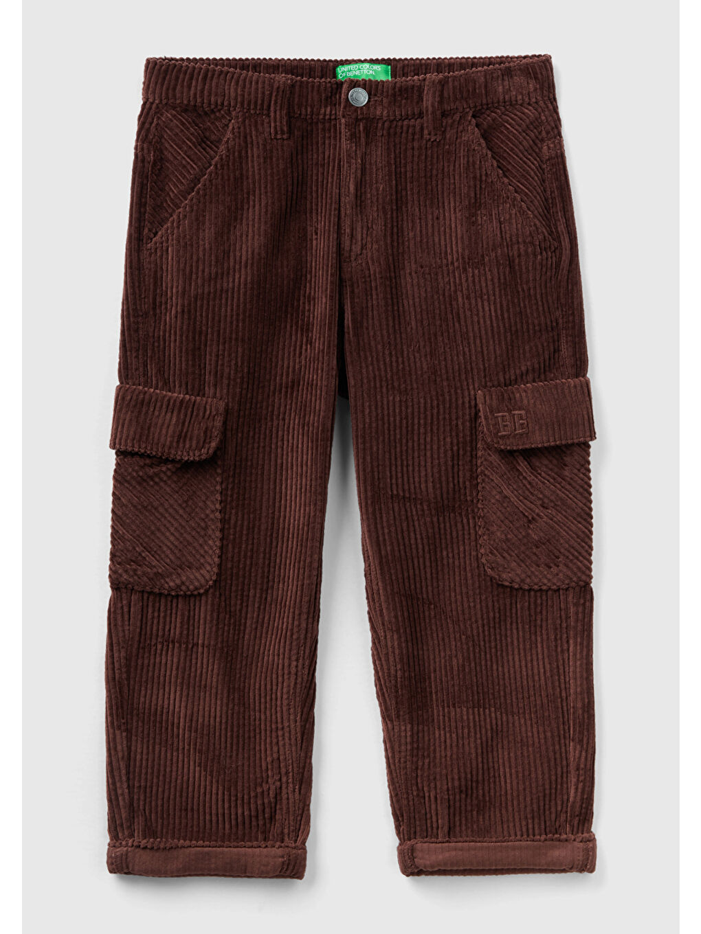 Kahverengi Erkek Çocuk Kargo Cepli Kadife Pantolon