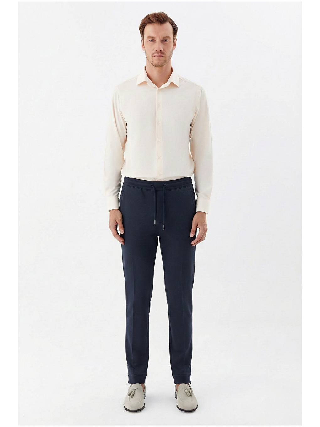 Giotelli Lacivert Regular Fit Pamuk Karışımlı Örme Jogger Pantolon-1