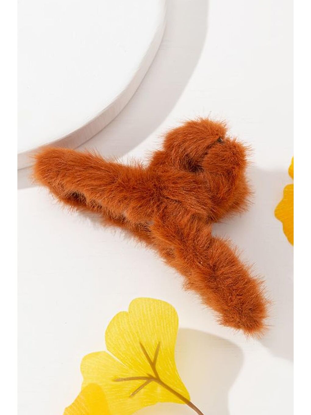 Kahverengi Kürklü Soft Peluş Büyük Mandal Toka