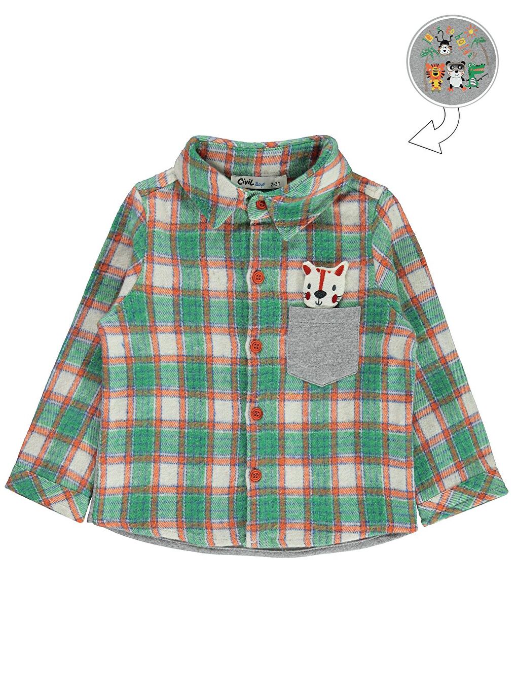 Boys Erkek Çocuk Gömlek 2-5 Yaş Yeşil