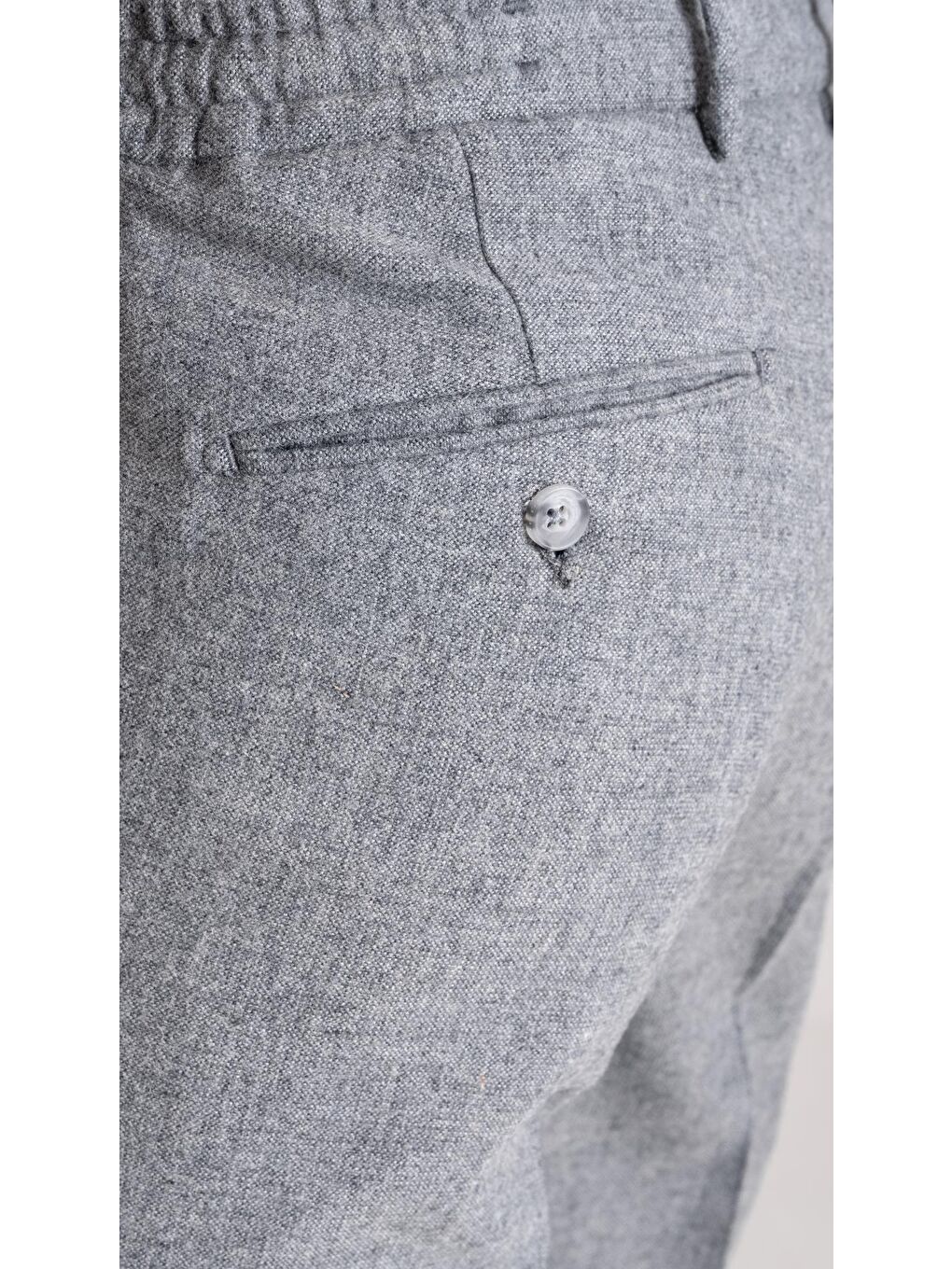 Giotelli Gri Slim Fit Yünlü Yan Cepli Casual Pantolon-3