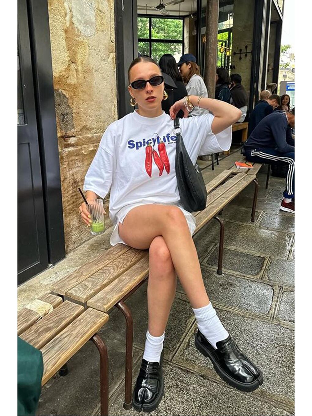 Beyaz %100 Pamuklu Baskılı Kadın Tişört Mg2452-4