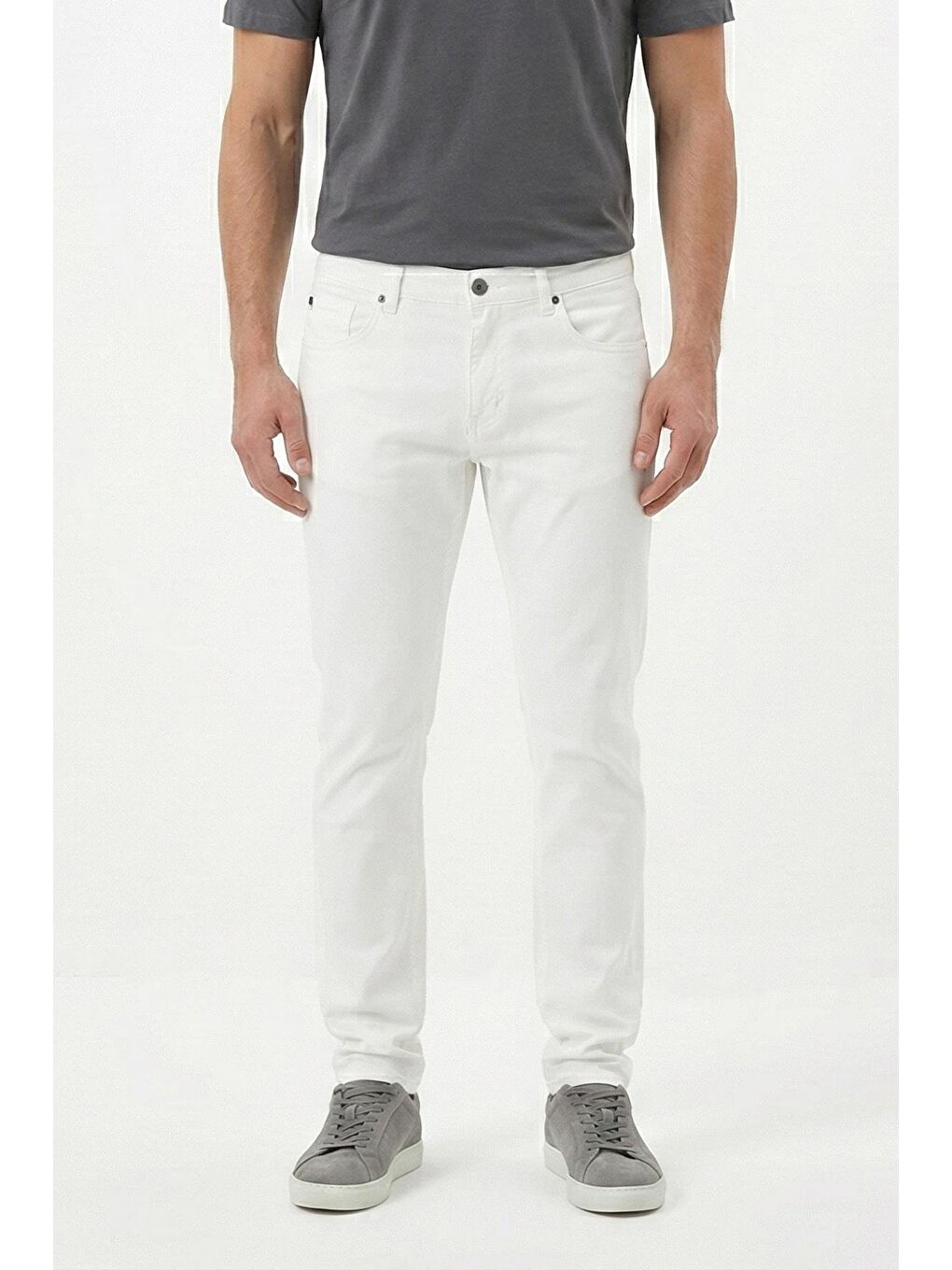 Giotelli Beyaz Slim Fit 5 Cepli Denim Pantolon