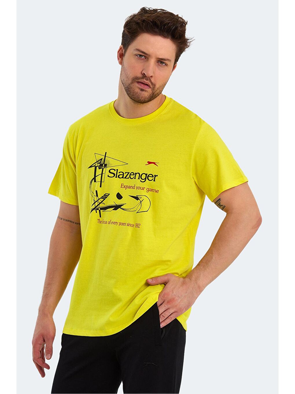 SLAZENGER Açık Sarı KARNEN OVER Erkek Kısa Kol T-Shirt Açık Sarı