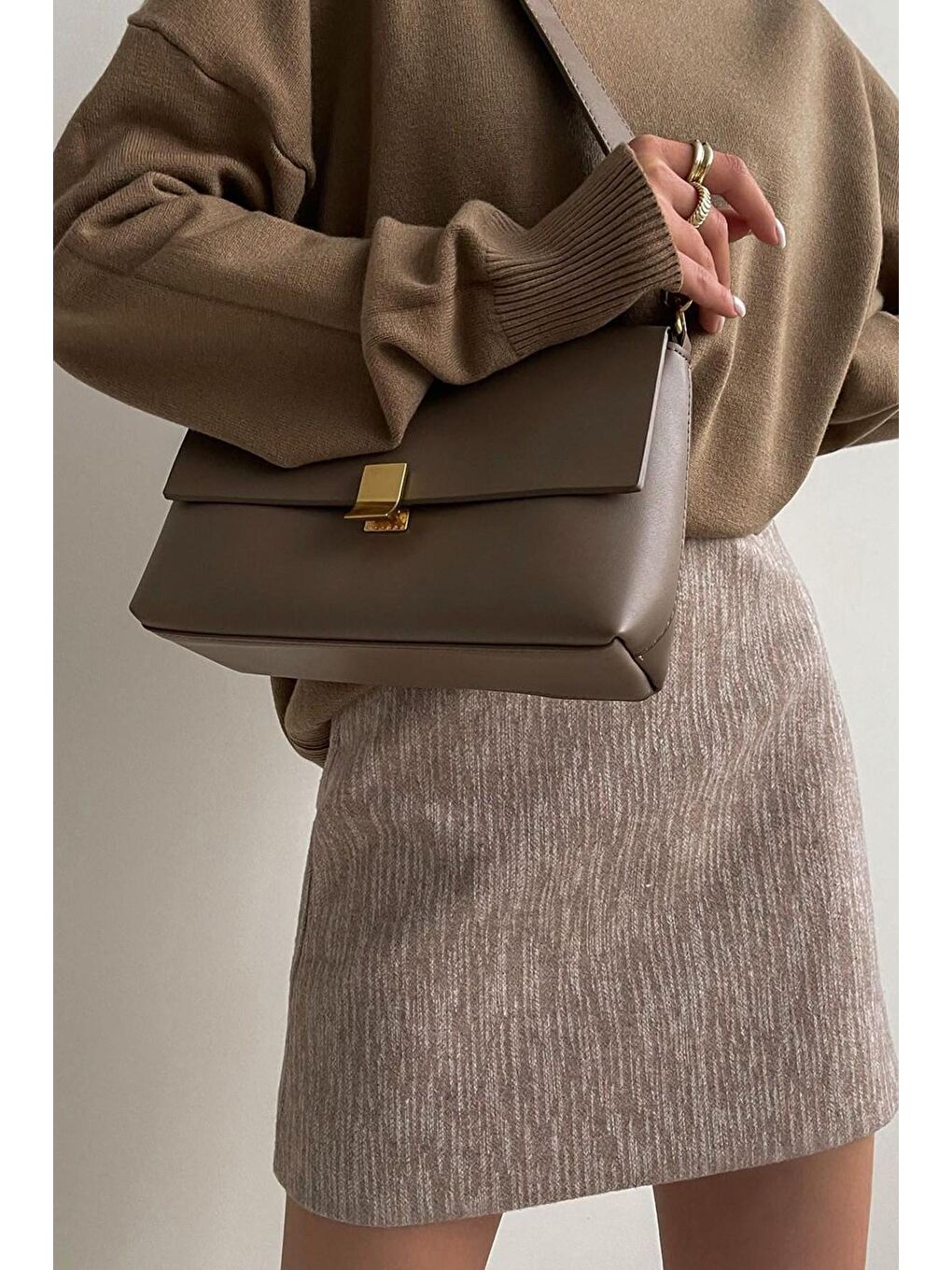 Kahverengi Balıkçı Yaka Kazak MG1252-1