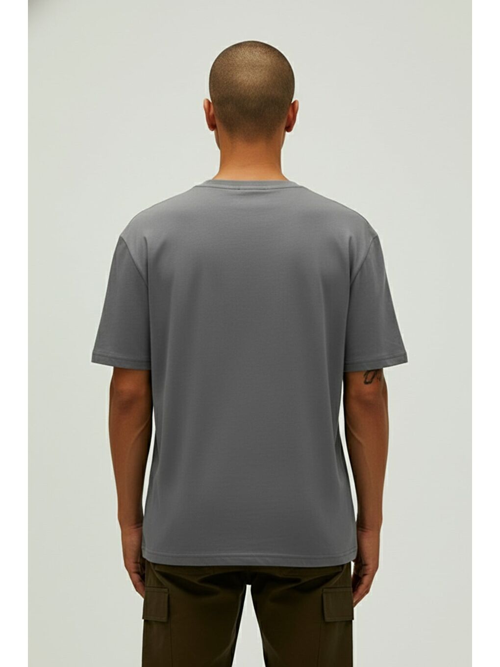 Gri Culture Icon Asfalt Erkek Baskılı Tişört-2