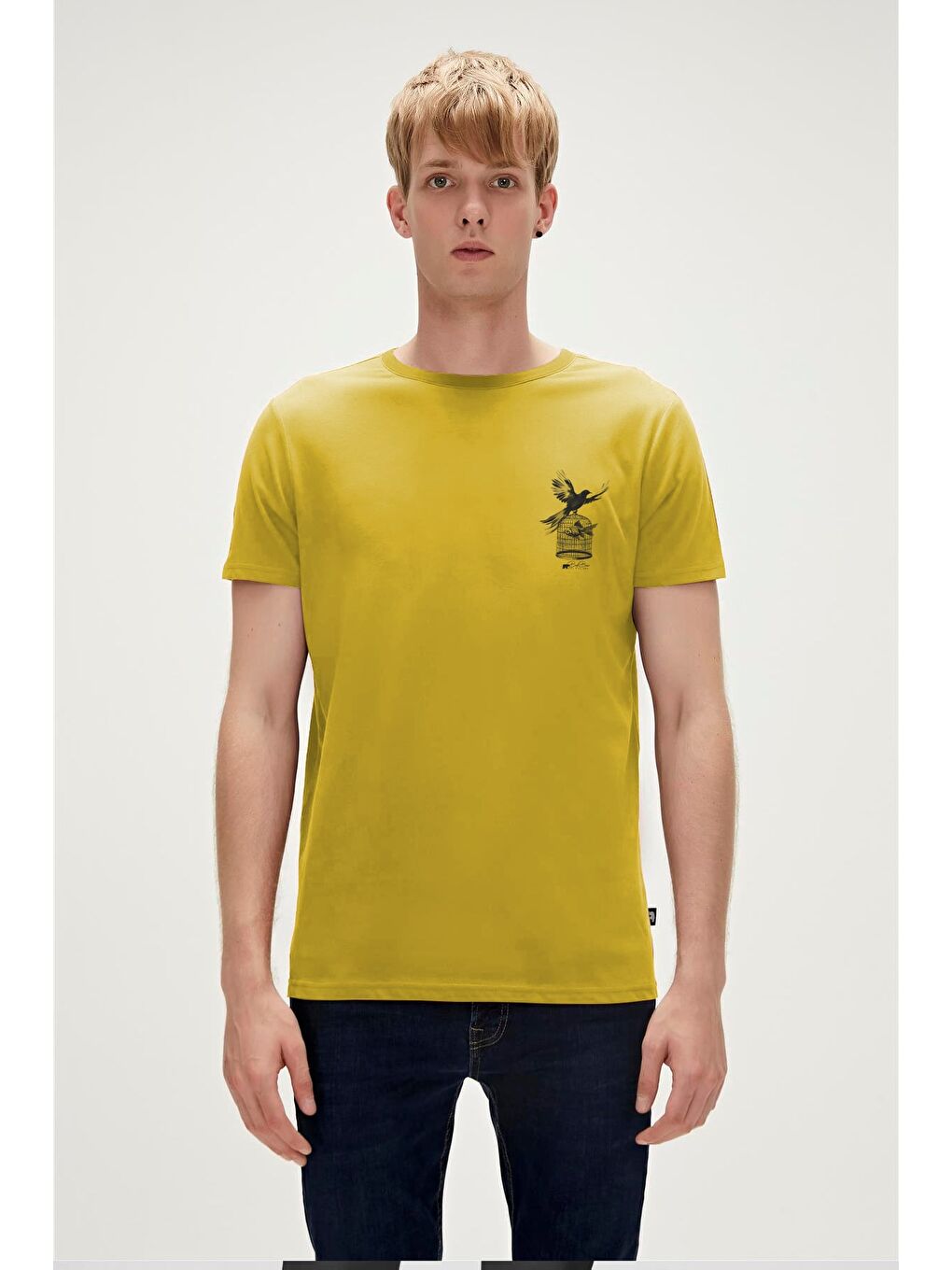 Fish Dream Sarı Erkek Baskılı Tişört