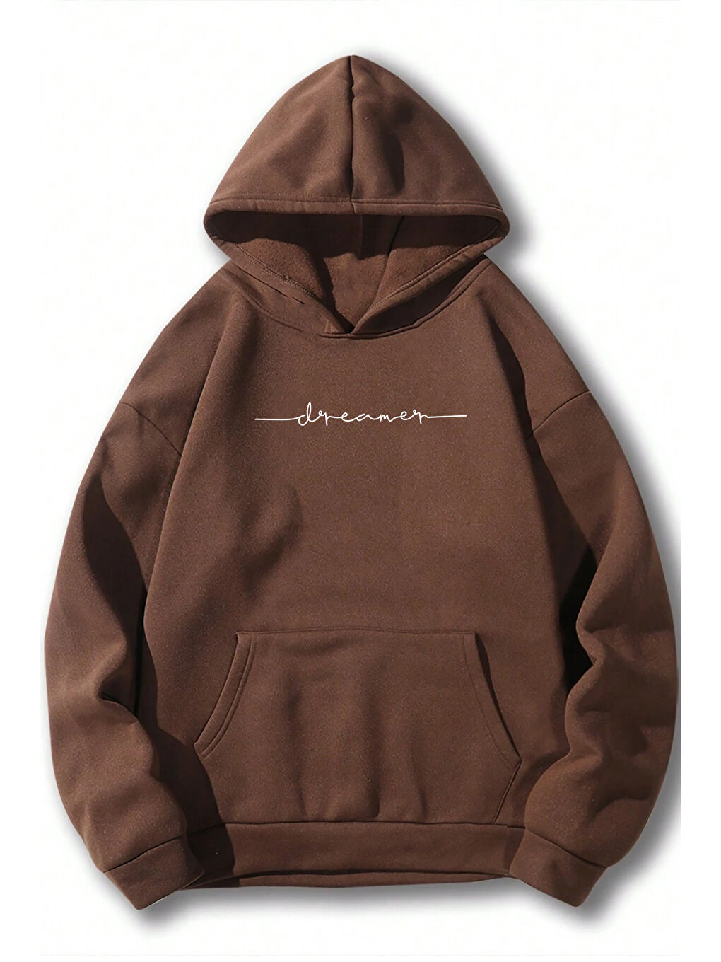 uyguntarz Kahverengi Dreamer Baskılı Oversize Sweatshirt