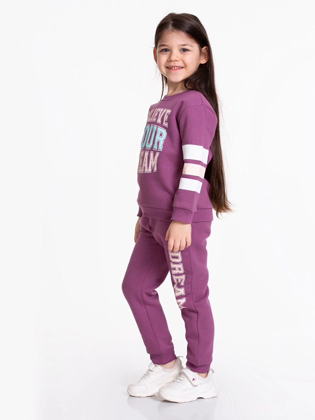 Mor Dream Baskılı Kız Bebek Takım 54327-2