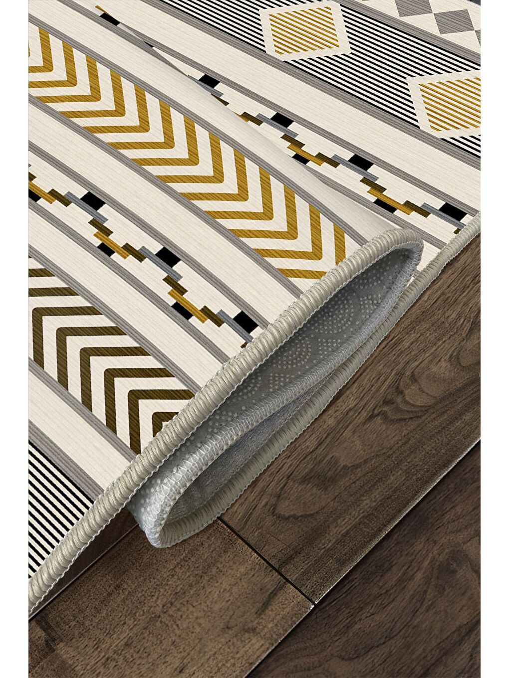 Yeşil Özel Tasarım, Kaymaz Taban, İnce, Yıkanabilir, Modern Halı WOOKECE1454 60x100-4