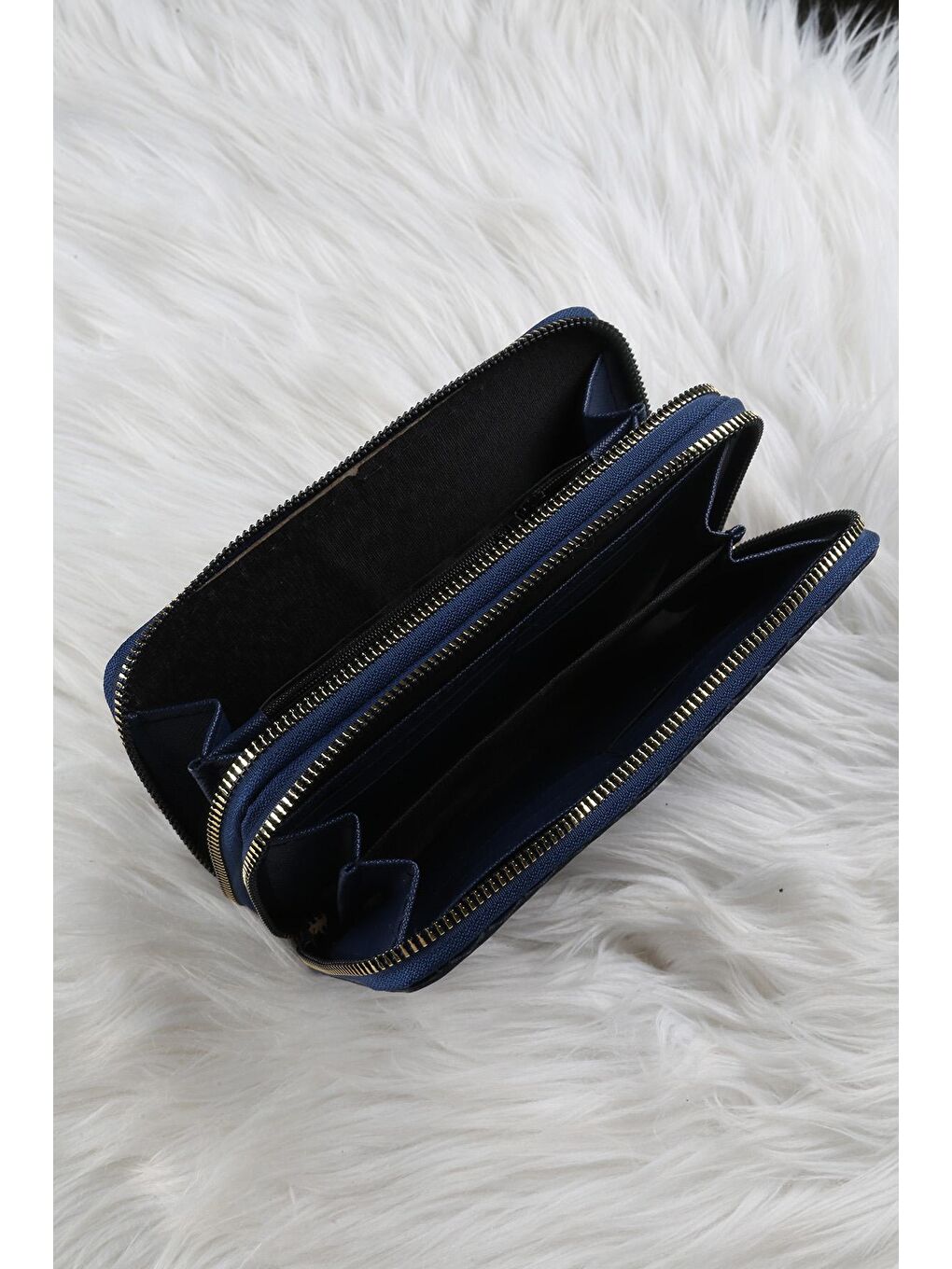 Lacivert Çizgi Desenli Cüzdan/Para Çantası-1