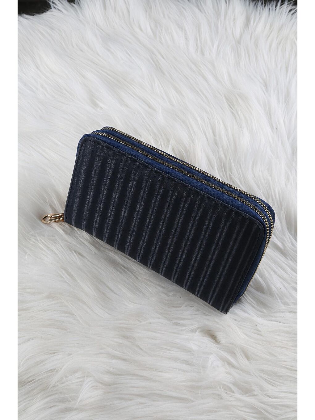 Lacivert Çizgi Desenli Cüzdan/Para Çantası-2