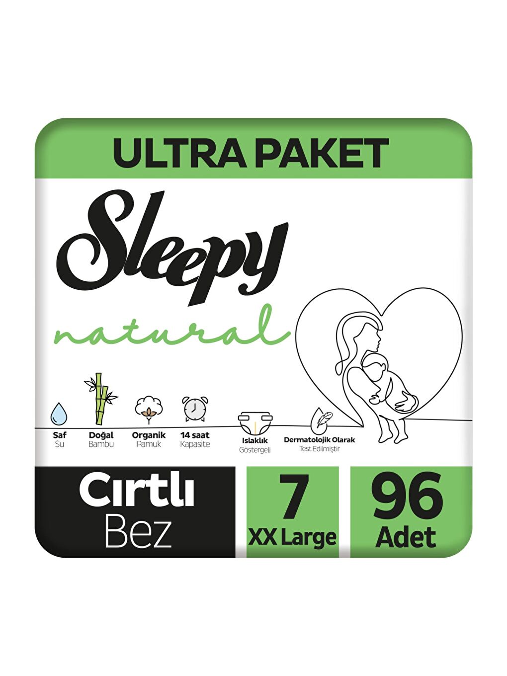 Natural Ultra Paket Bebek Bezi 7 Numara Xxlarge 96 Adet