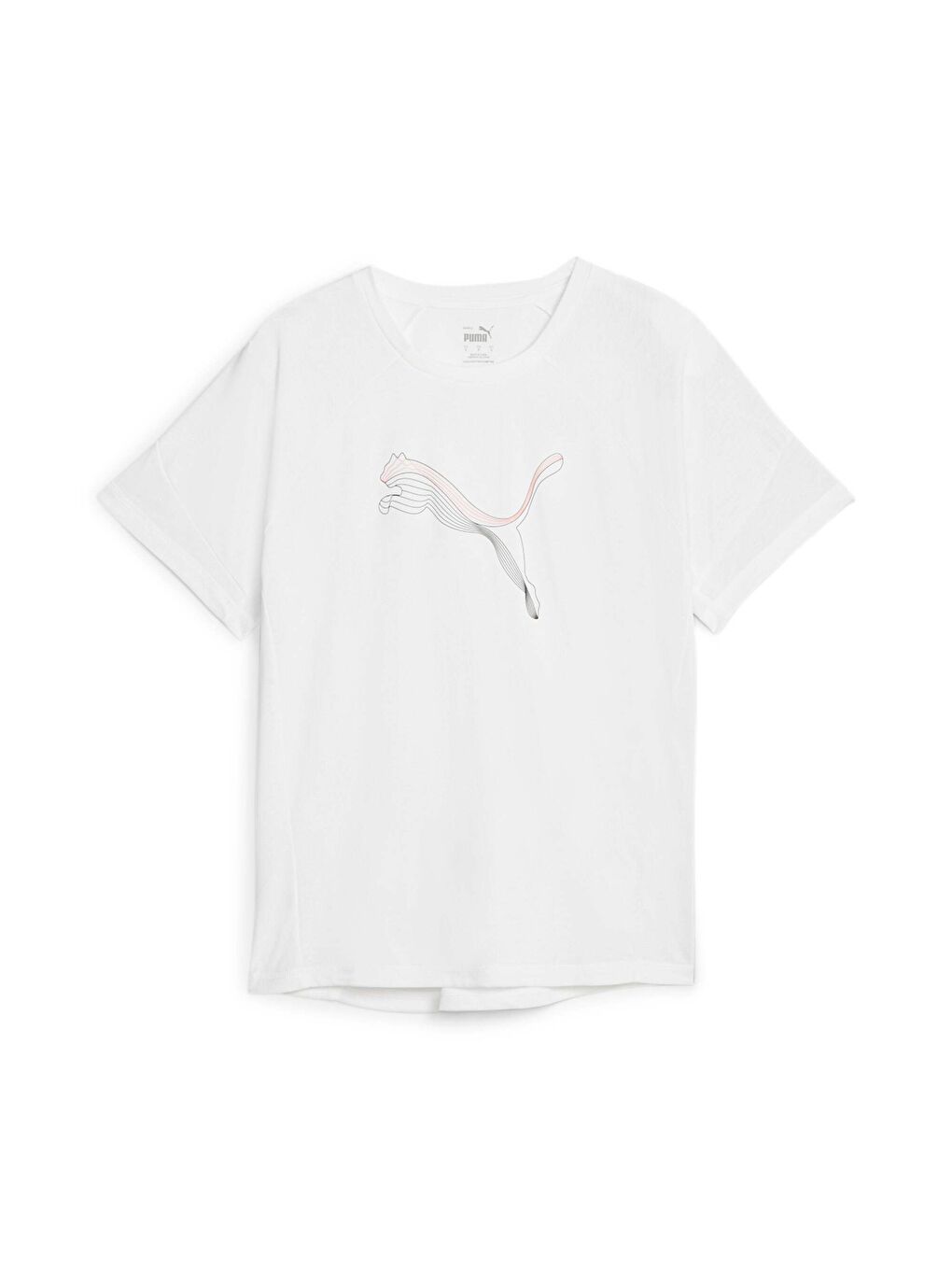 Beyaz EVOSTRIPE Kadın Tişört