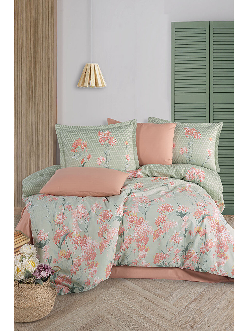 Pembe %100 Pamuk Nevresim Takımı Çift Kişilik Nivora