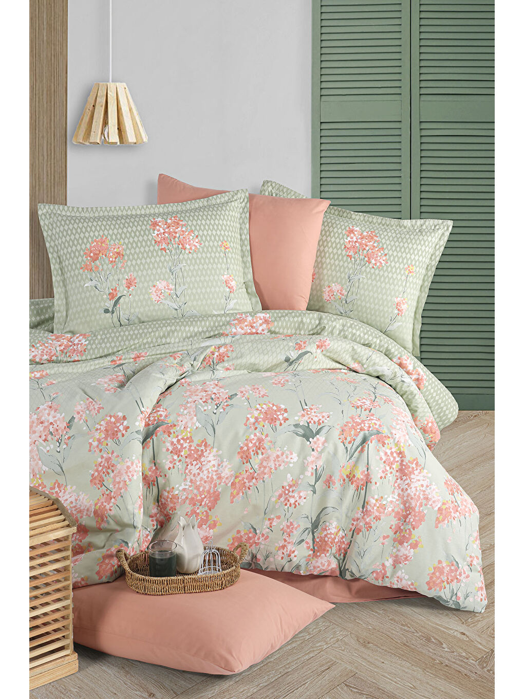 Pembe %100 Pamuk Nevresim Takımı Çift Kişilik Nivora-1