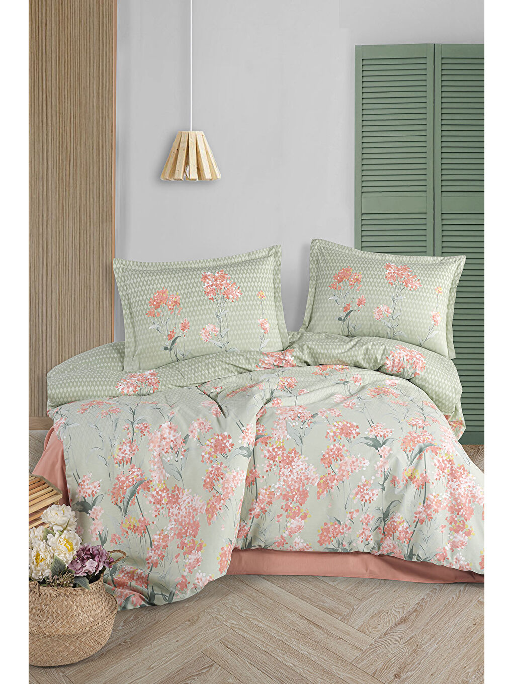 Pembe %100 Pamuk Nevresim Takımı Çift Kişilik Nivora-2