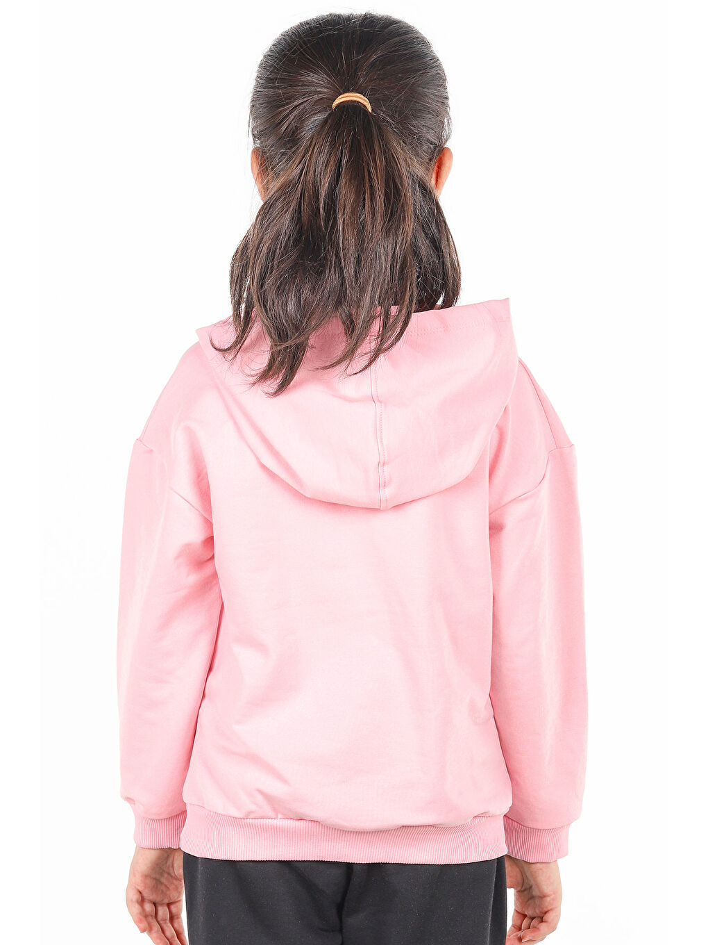 KİKO Pembe Kapüşonlu Baskılı Nakışlı Uzun Kollu Kız Çocuk Sweatshirt - 1