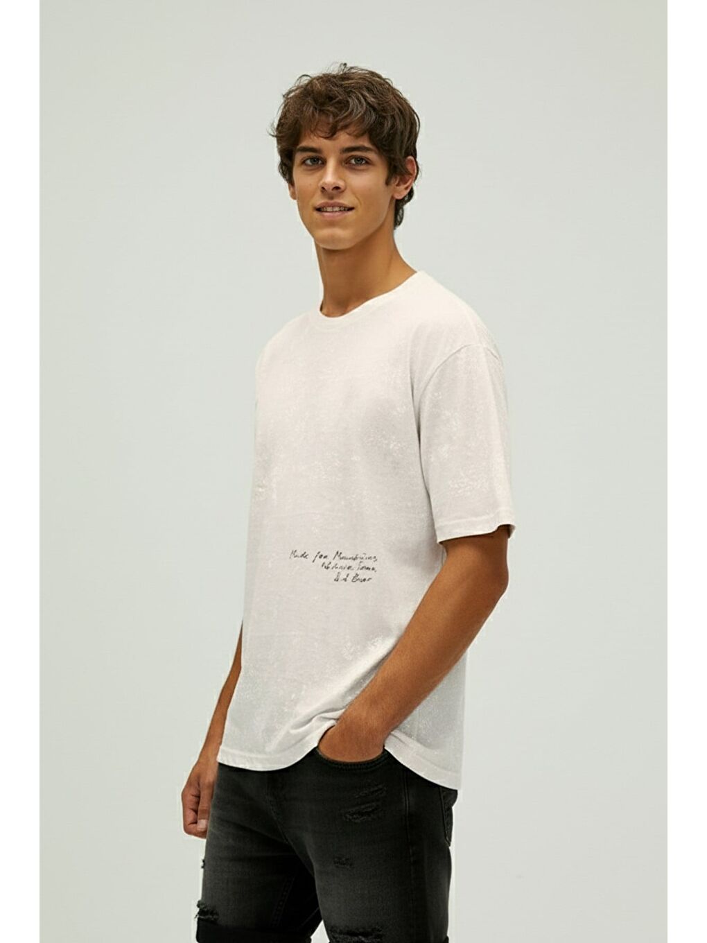 Made For Beyaz Erkek Baskılı Tişört-1