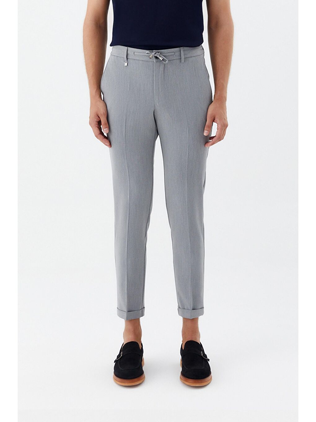 Gri Regular Fit Yan Cepli Jogger Erkek Pantolon