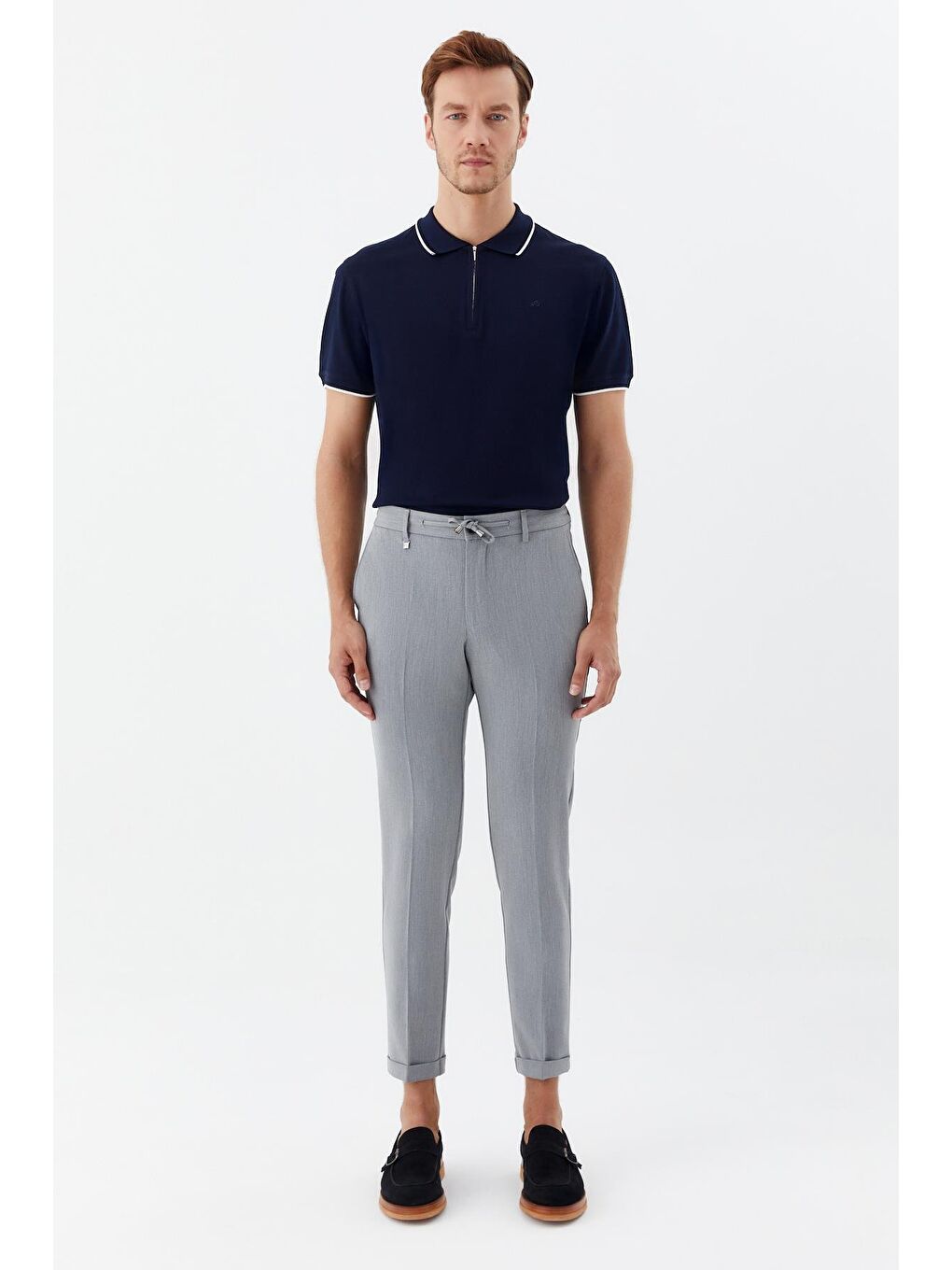 Gri Regular Fit Yan Cepli Jogger Erkek Pantolon-1