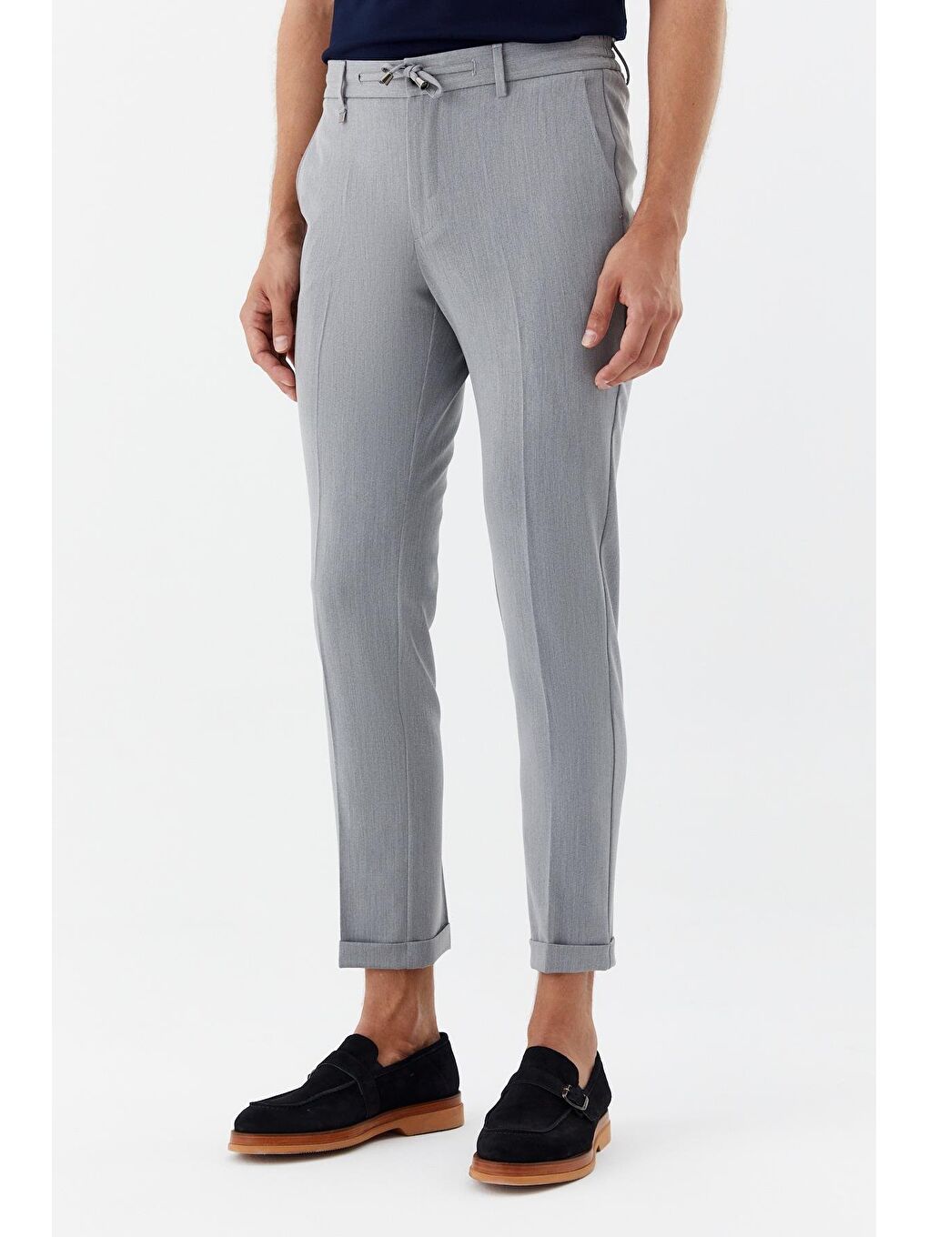 Gri Regular Fit Yan Cepli Jogger Erkek Pantolon-2