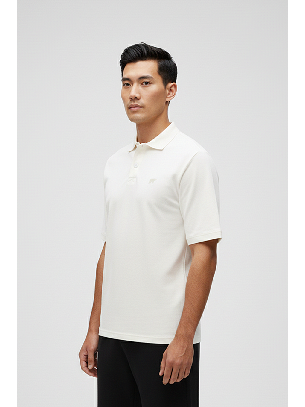 City Walker Beyaz Polo Yaka Erkek Tişört-1