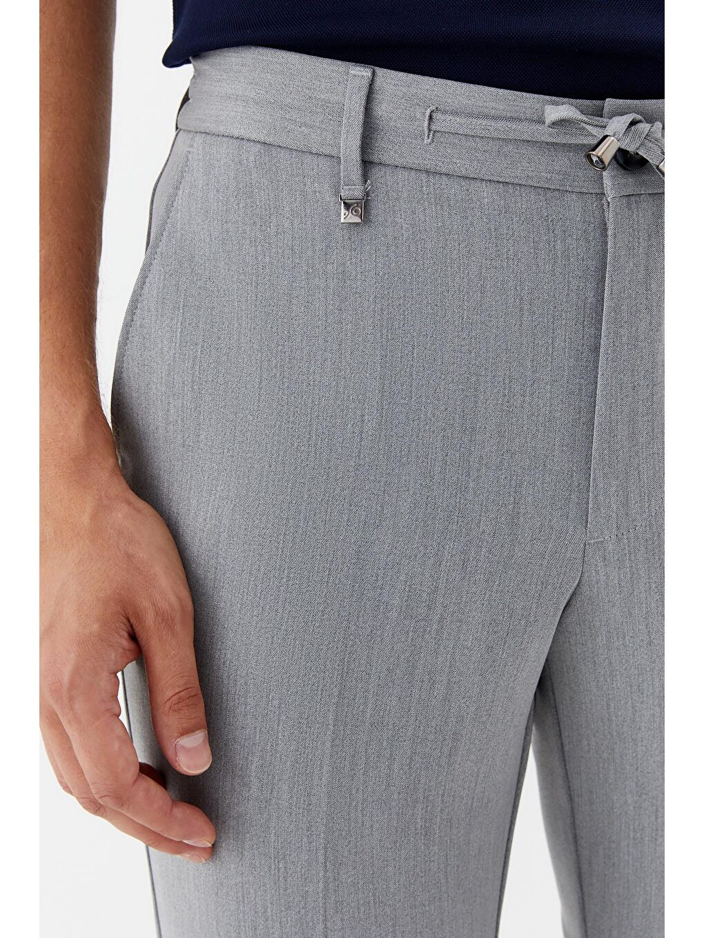 Gri Regular Fit Yan Cepli Jogger Erkek Pantolon-3