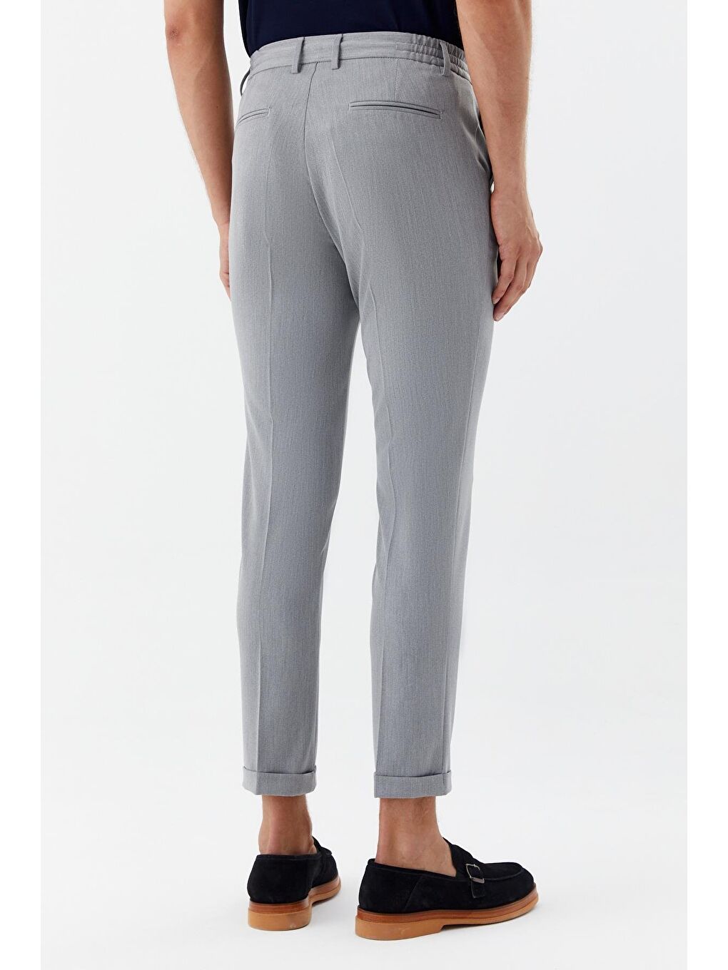 Gri Regular Fit Yan Cepli Jogger Erkek Pantolon-4