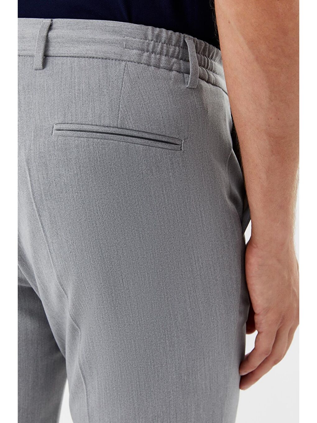 Gri Regular Fit Yan Cepli Jogger Erkek Pantolon-5