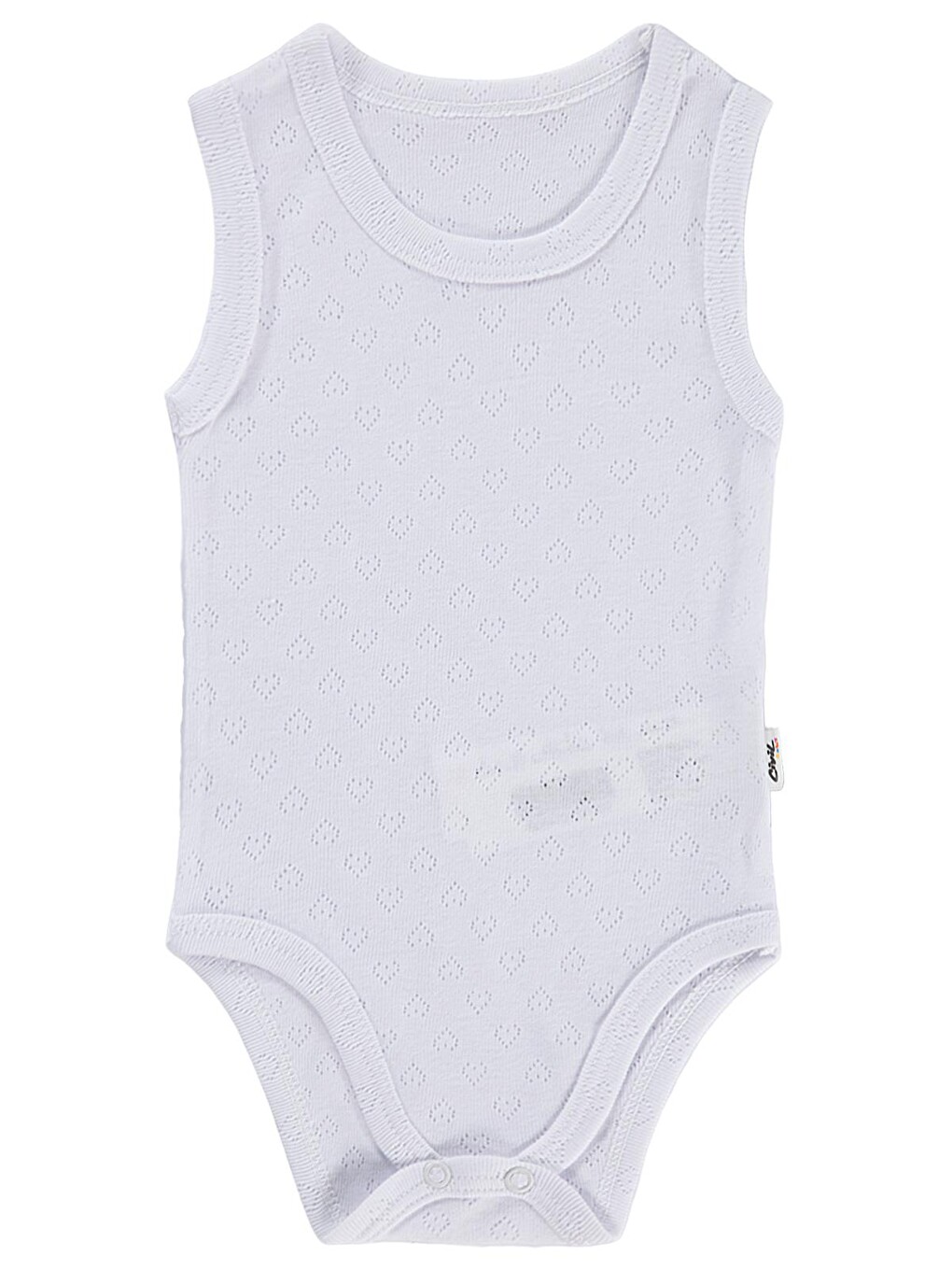 Baby Jakarlı 3-36 Ay Çıtçıtlı Badi - Beyaz