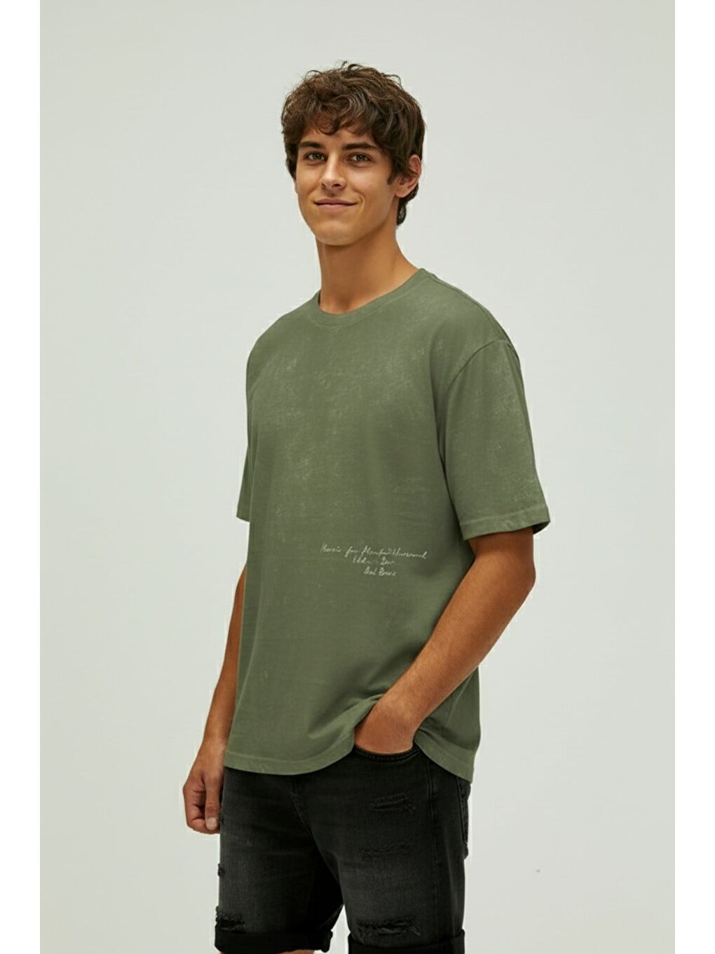 Made For Soluk Yeşil Erkek Baskılı Tişört-1