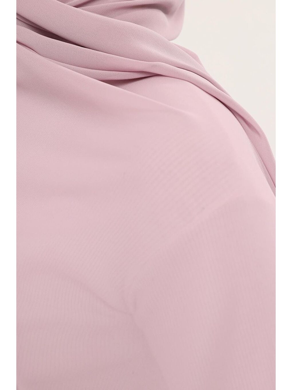 Pembe Hazır Lüks Pratik Hijablı Şifon Şal-3