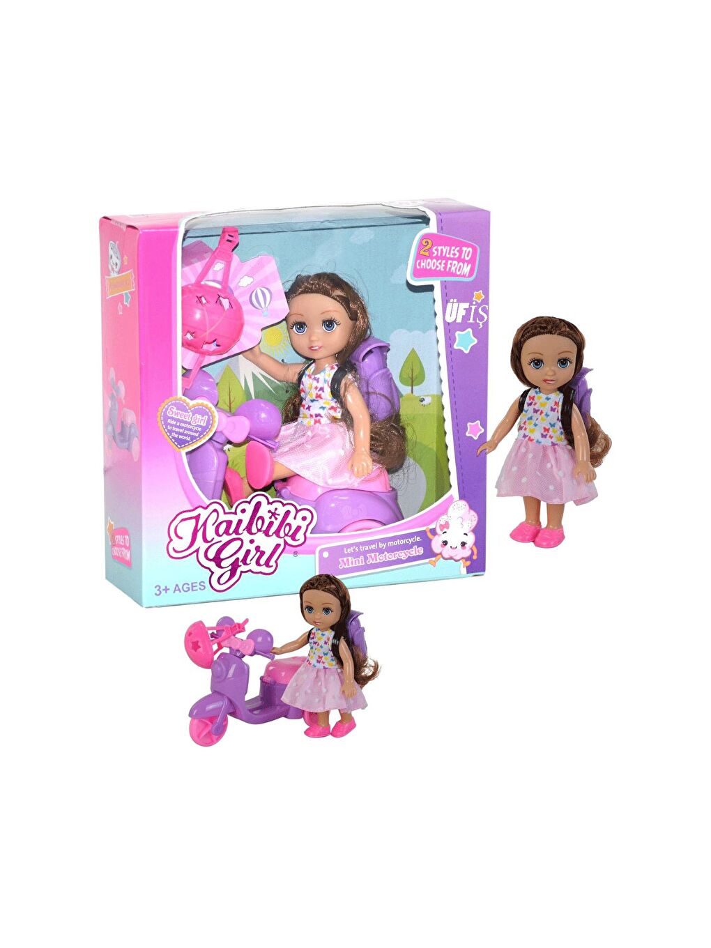 Scooterli Tatlı Kasklı Bebek BLD229